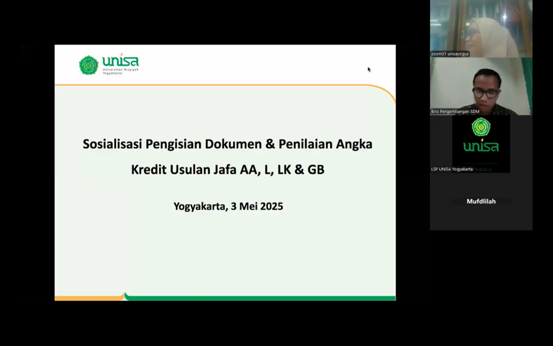 BPSDM UNISA Yogyakarta Gelar Pendampingan Pengisian Data Ajuan Jabatan Fungsional Akademik Dosen Secara Daring